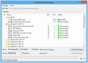sdkmanager install android sdk
